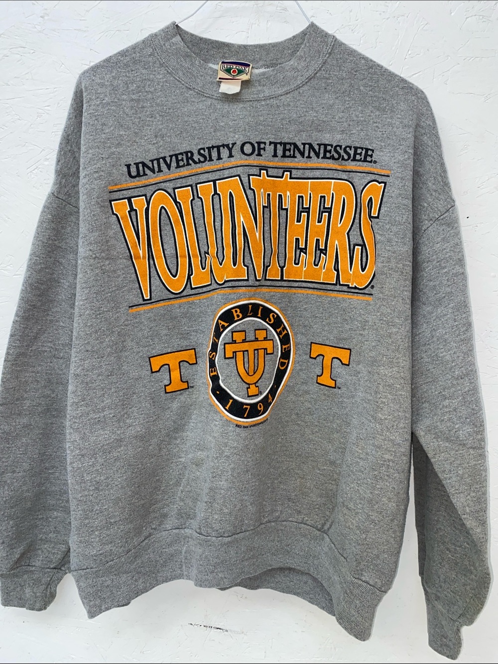 University of Tennessee Volunteers Gray Crewneck Sweatshirt Vintage Red Oak 2X